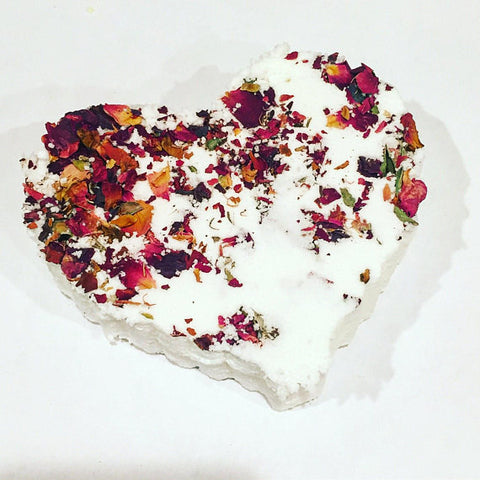 heart shaped rose bath bomb 