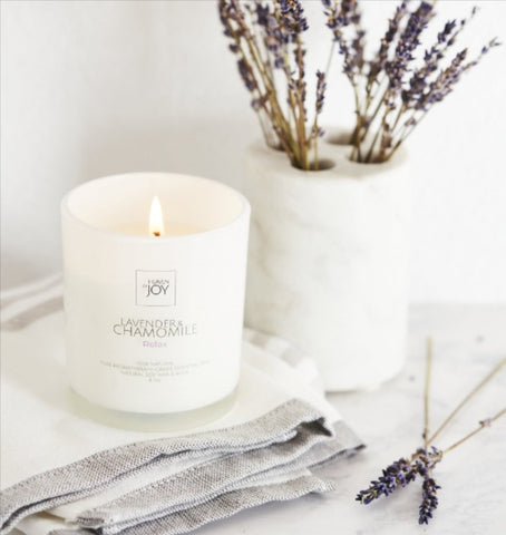 natural lavender chamomile candle at happy being well