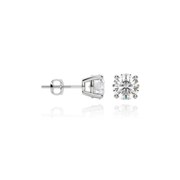 14K White Gold Petite Diamond Studs 0.10ct – European.ca