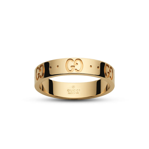 gucci icon yellow gold ring with stars