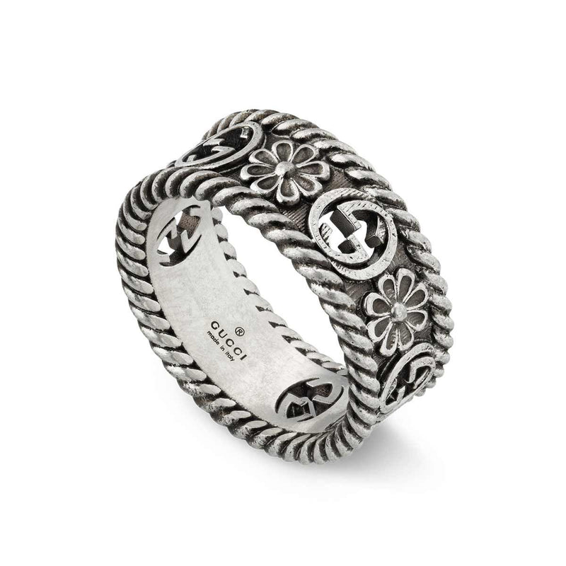 gucci silver interlocking g ring