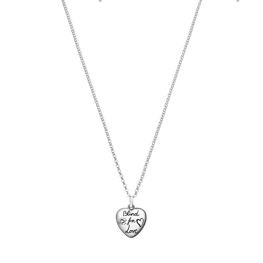 Gucci Silver Blind for Love Necklace