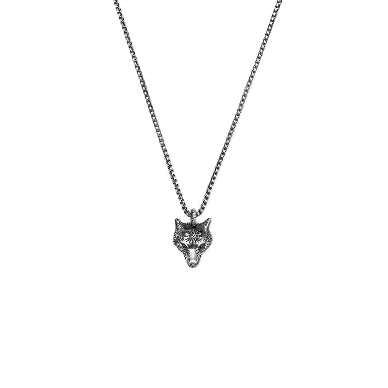 Gucci Silver Angry Forest Wolf Head 