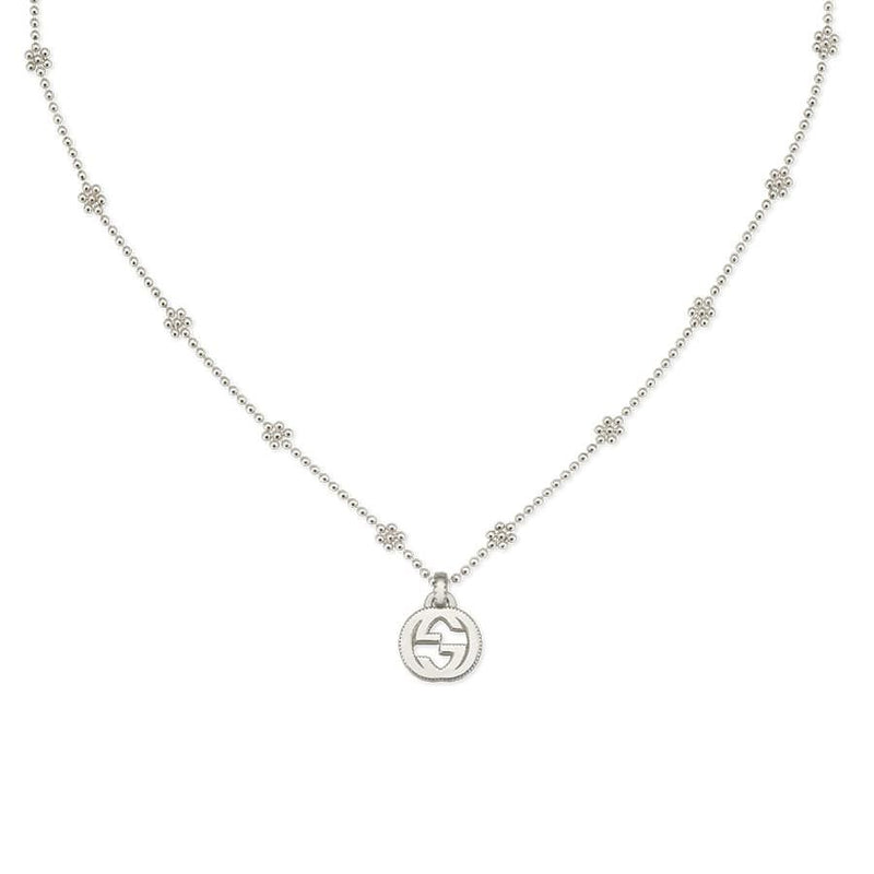 gucci silver interlocking g pendant