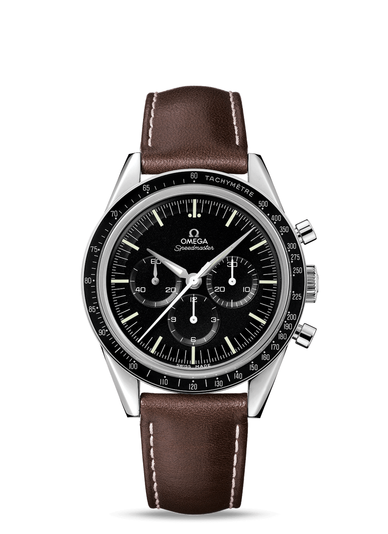 omega speedmaster brown leather strap