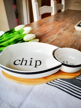 Load image into Gallery viewer, White Bamboo Chip and Dip Set
