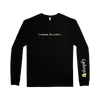 Shopify Supply: Front of black Index Long Sleeve that says {{ content_for_index }} along chest. 