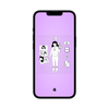 Product image of a mobile wallpaper showing a Shopify fan character with their cheering accessories.
