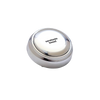 A silver Shopify Supply Cha-Ching button with Serotonin Boost spelled on it.
