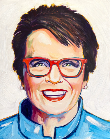 Portrait of Billie Jean King by artist TL Duryea 