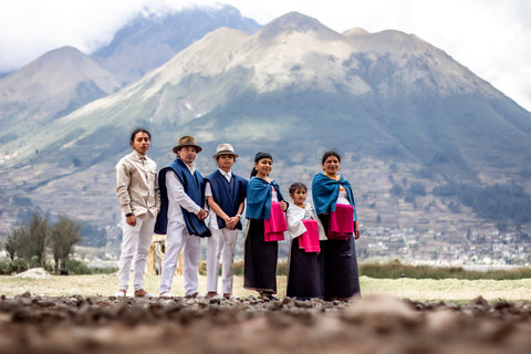 Cesar and his family in the foothills of Volcan Imbabura