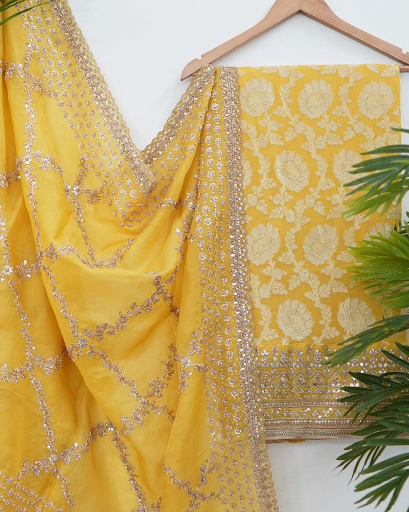 Banarasi Yellow Dupatta