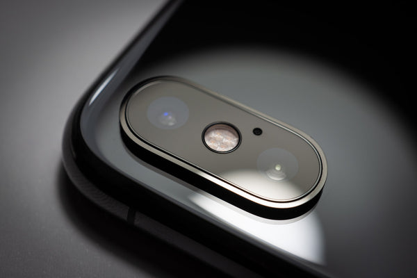 Close up of black iPhone XS Max dual camera