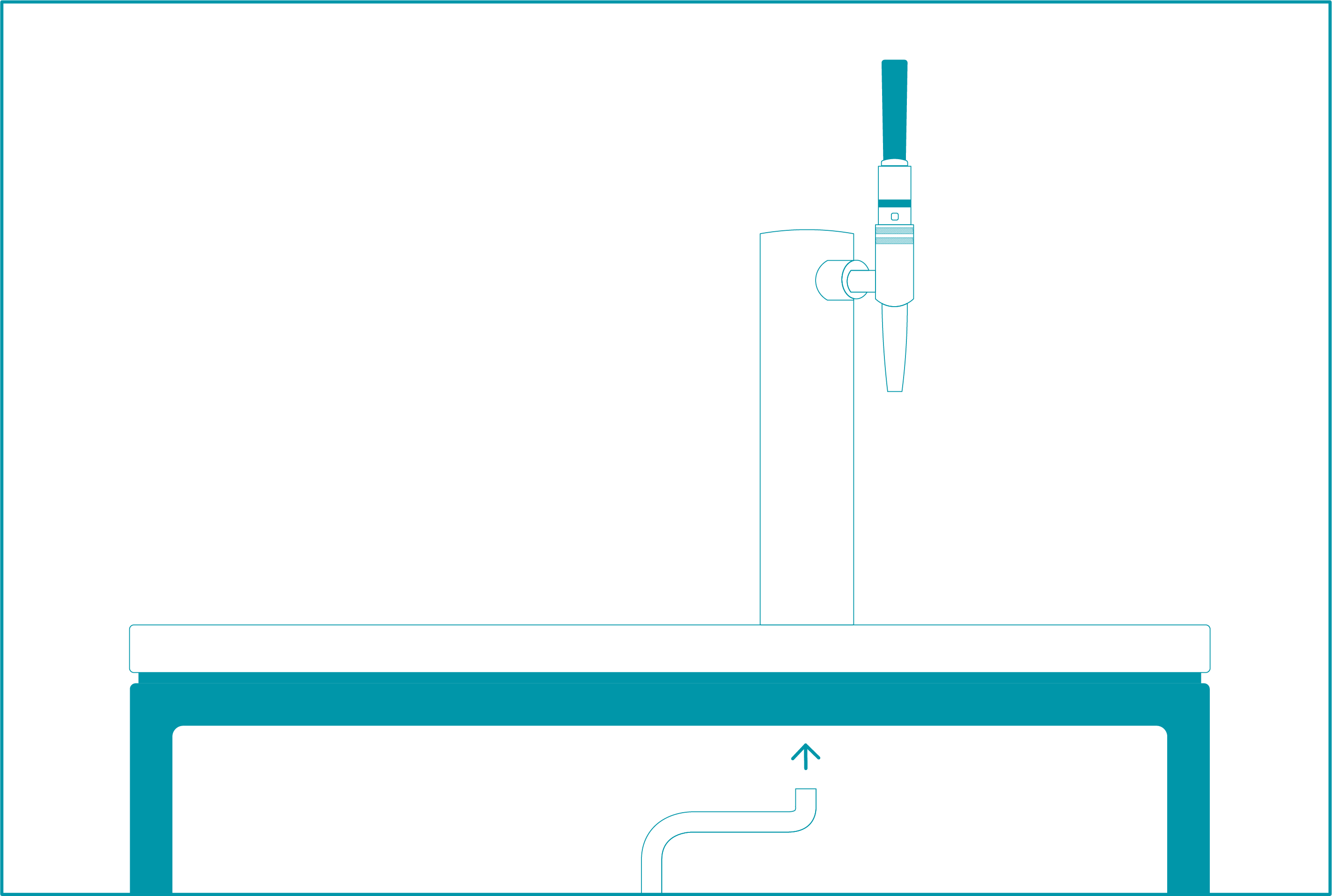 Connect beverage outbound line to tap tower