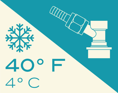 Cornelius quick disconnect - standard refrigeration temperature 40°F (4°C)