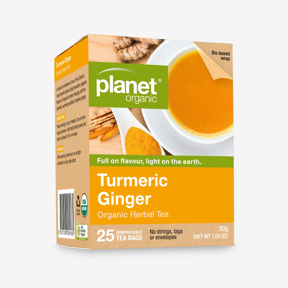 Turmeric and Ginger 25 Teabags - Certified Organic