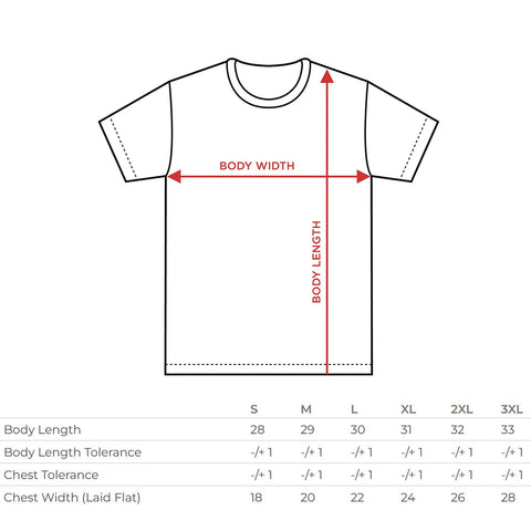 tee shirt size chart