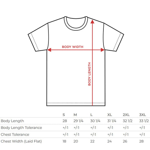 tee shirt size chart