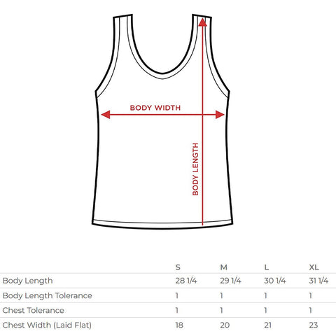 tank top size chart