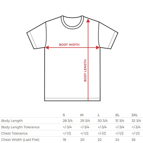 tee shirt size chart