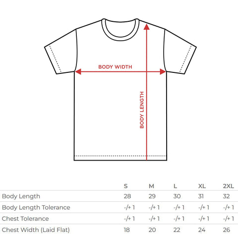 tee shirt size chart