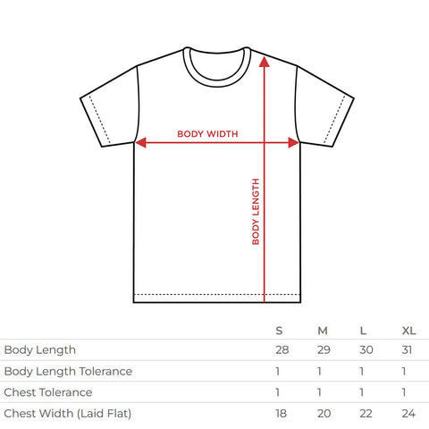 tee shirt size chart