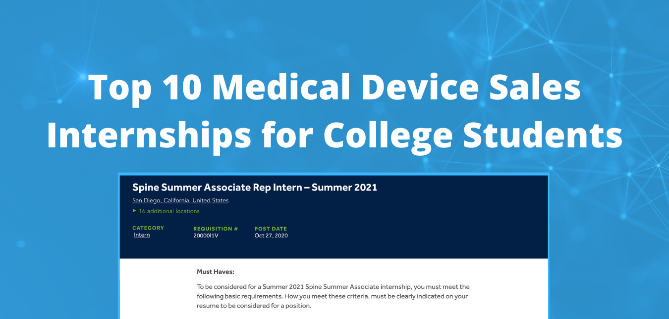 Top 10 Medical Device Sales Internships for College Students