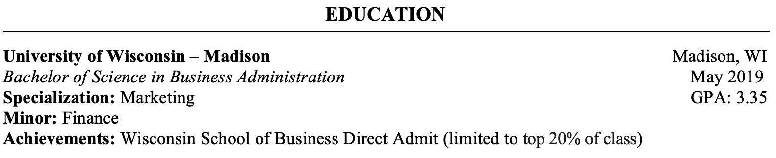 Medical Device Sales Resume Education