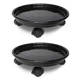 JzNova 2 Pack of Plant Pallet Caddy, Planter Pot Mover, Plant Pot Pallet Dolly Caster With Universal Wheels, Black (2 PACK)
