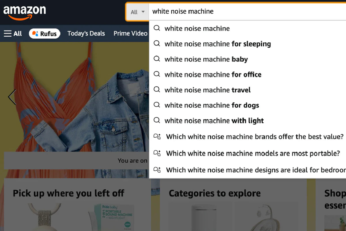 White noise machine amazon search