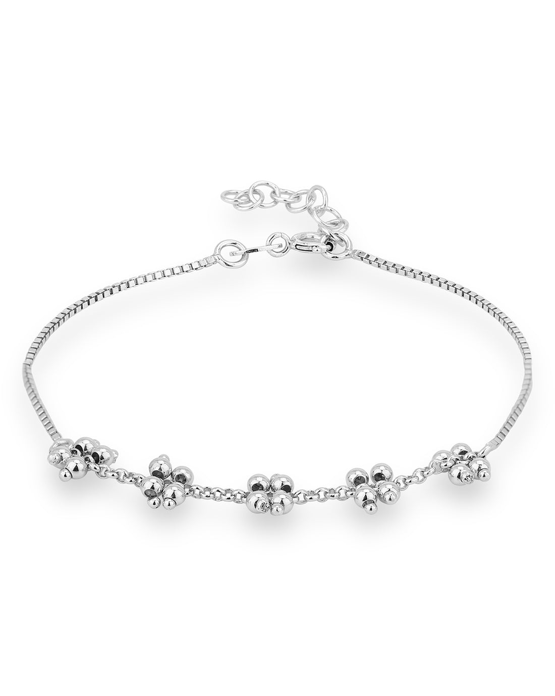 Carlton London Rhodium Plated Heart Charm Bracelet for Women – Carlton  London Online