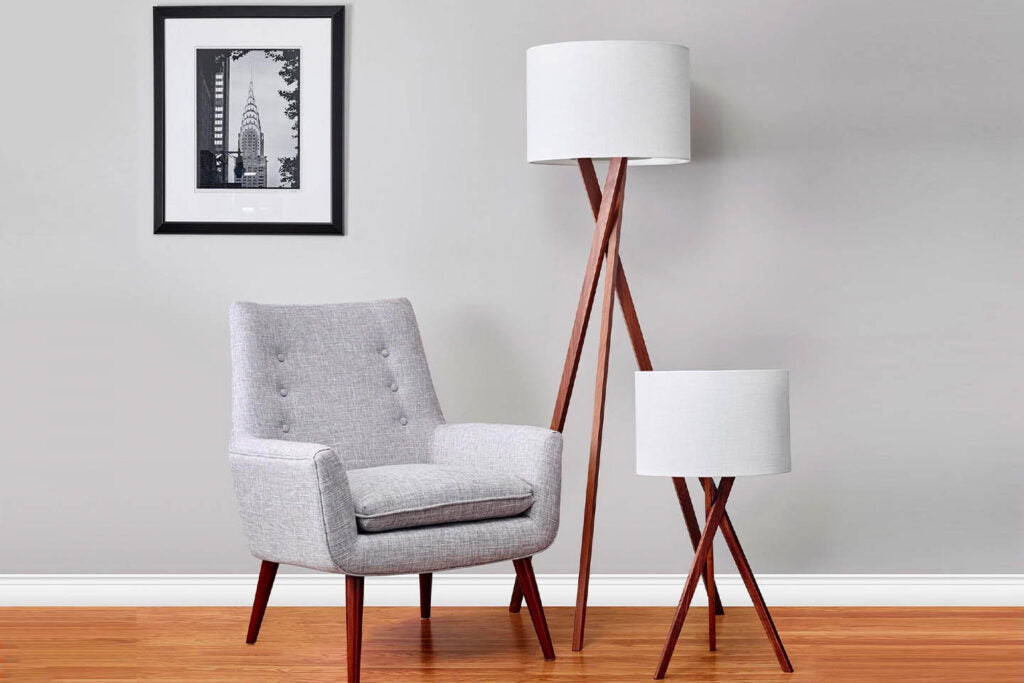 Wooden floor lamps