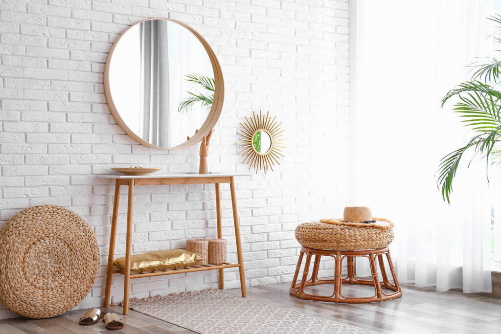 rattan mirror