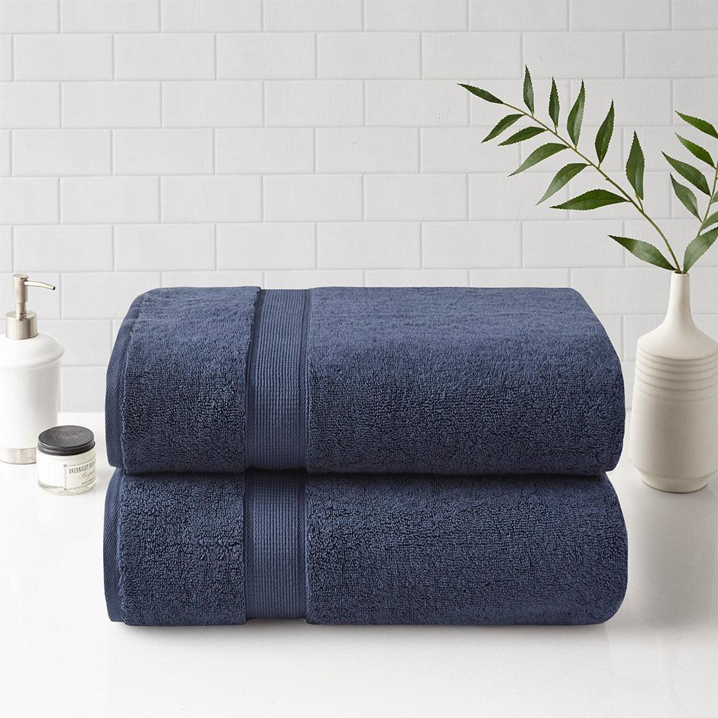 Shop Parker Textured Solid Stripe 600GSM Cotton Bath Towel 6PC Set Ivory, Bath  Towels