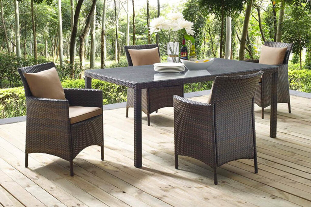 brown wicker patio furniture