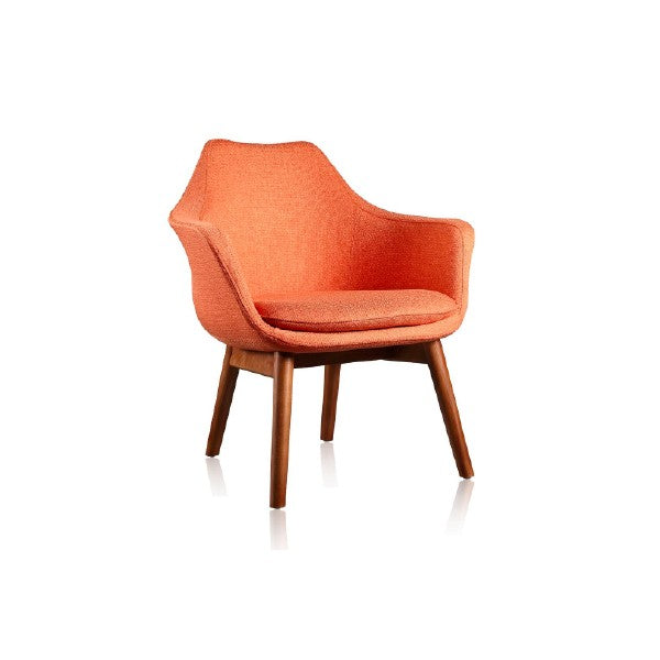 Cronkite Walnut & Orange Twilled Accent Chair