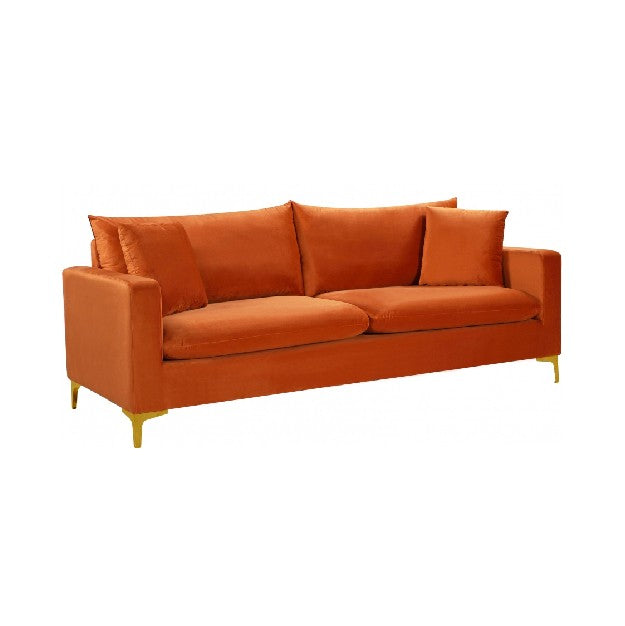 cognac velvet sofa