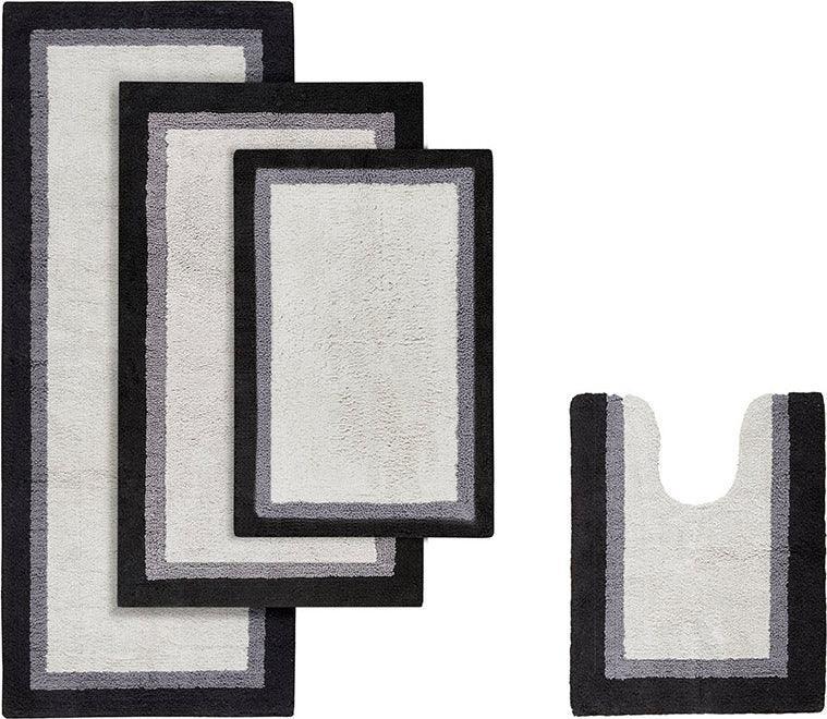 Shop Ansel Geo Diamond Yarn Dyed Cotton Tufted Bath Rug Grey & White, Bath  Rugs