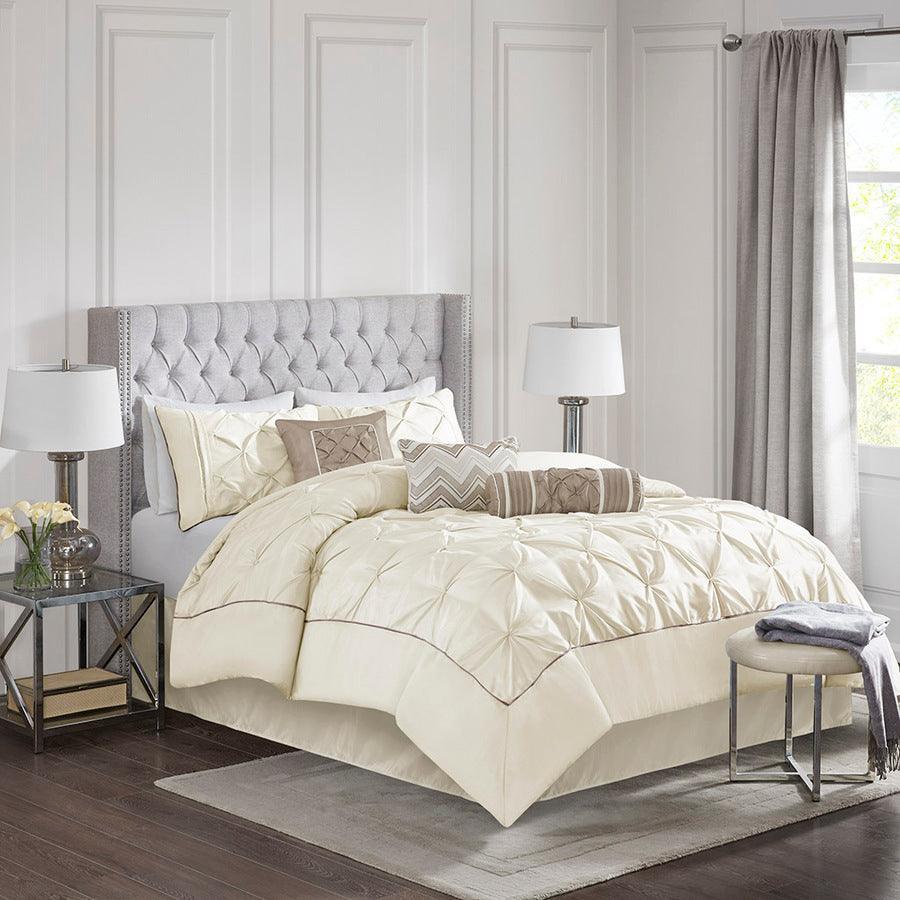 Shop Laurel 7 Piece Tufted Comforter Set Taupe | Comforters