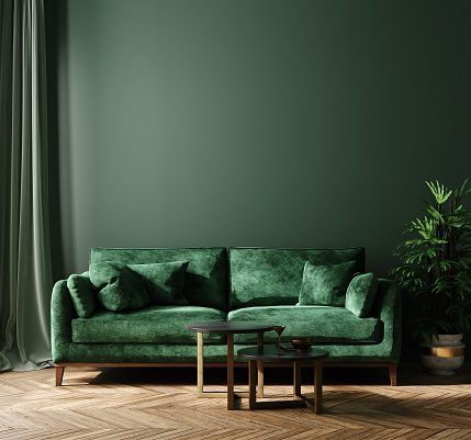 green sofa