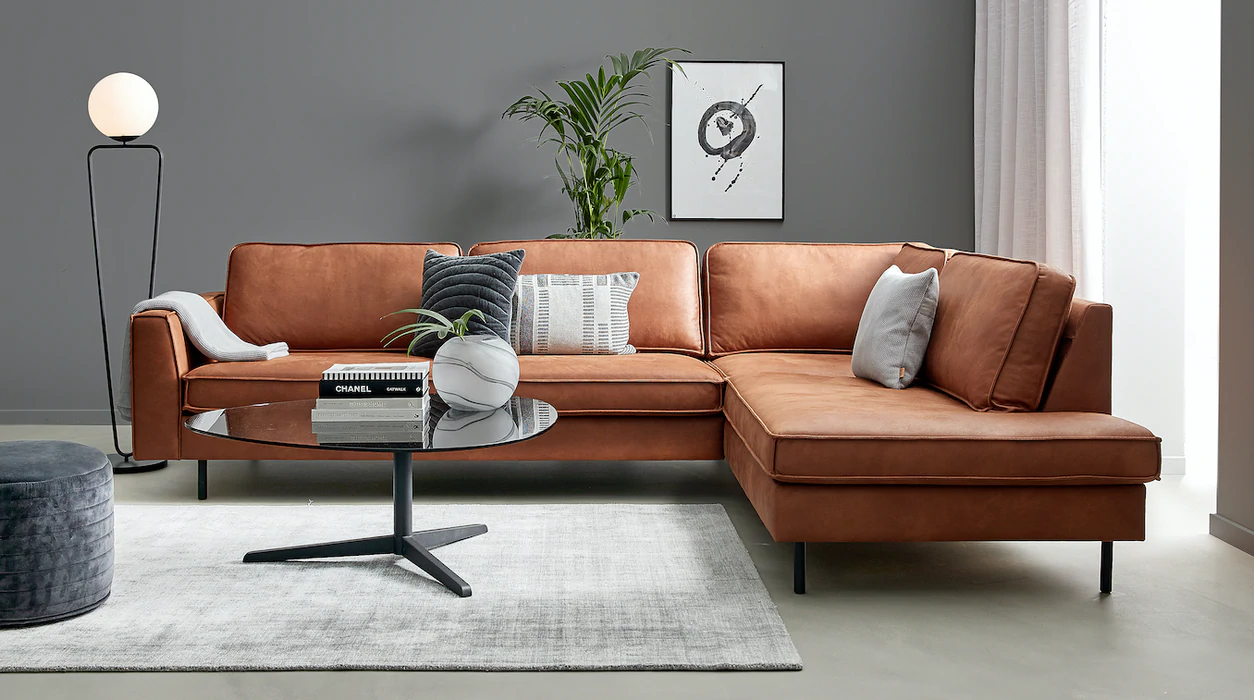 cognac sofa