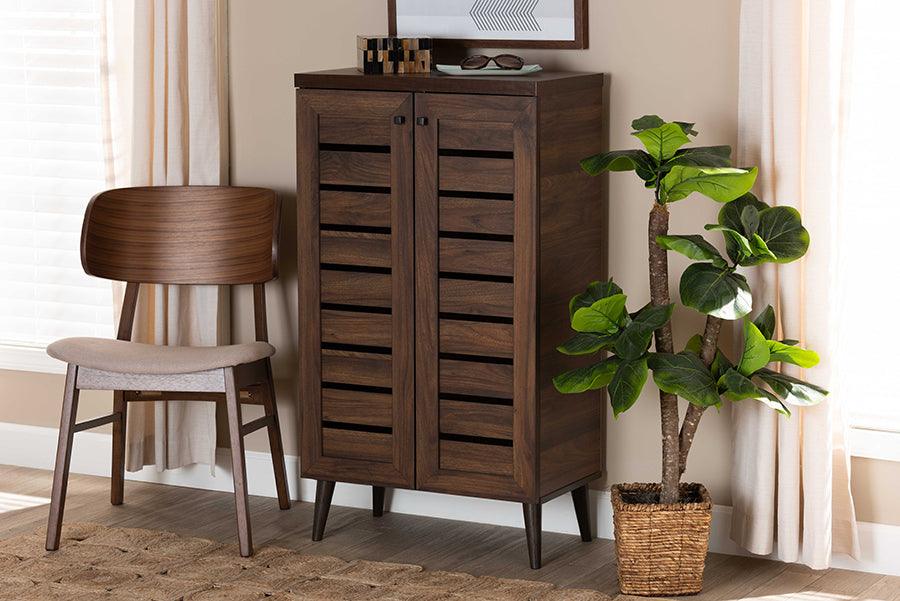 Shop Zentra Oak Brown Finished Wood 2-Door Storage Cabinet with Glass Doors, Buffets & Cabinets