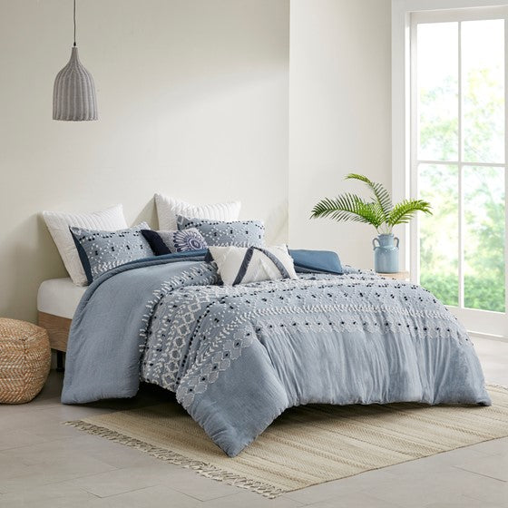 Shop Leona King/California King 3 Piece Pom Pom Cotton Comforter