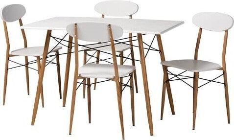 Wayne Dining Set For 4 White & Walnut