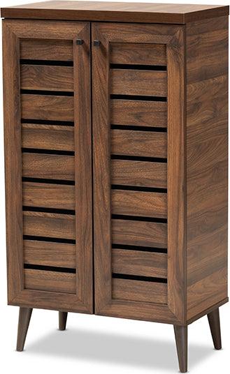 Shop Zentra Oak Brown Finished Wood 2-Door Storage Cabinet with Glass Doors, Buffets & Cabinets