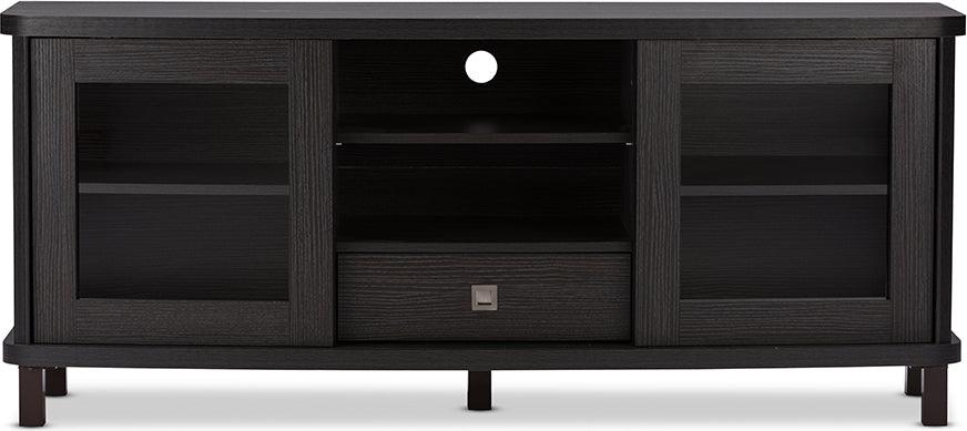 Shop Viveka 70 Inch Greyish Dark Brown Wood TV Cabinet with 2