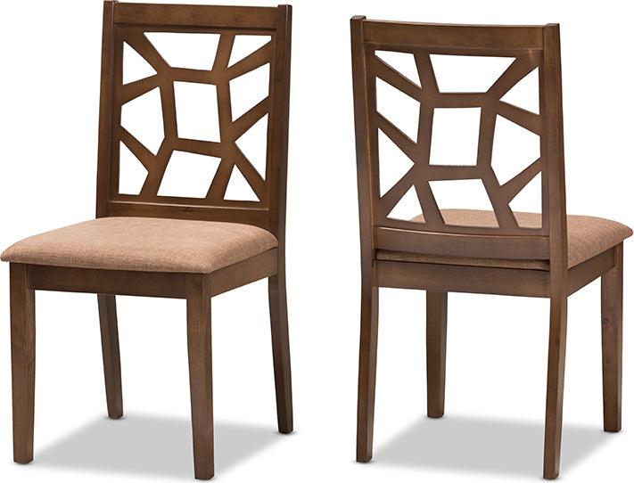 Buy Broxburn Light Brown Wood Metal Dining Chair Set of 2