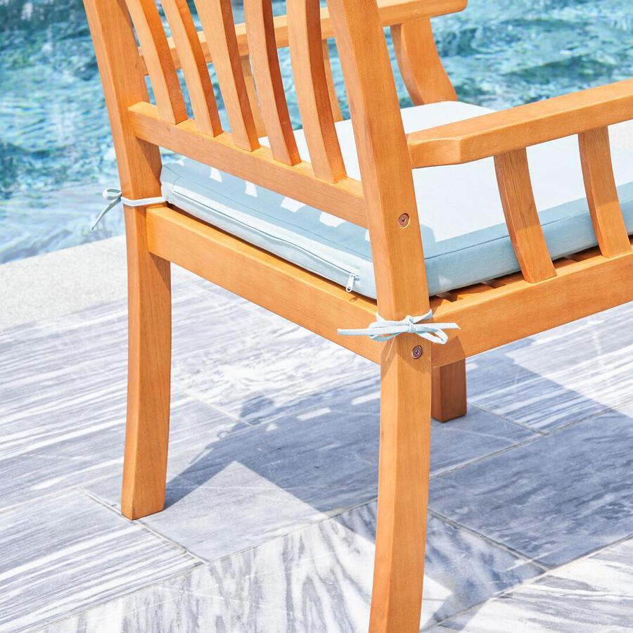 Shop Kapalua Honey Nautical Outdoor Eucalyptus Wooden Dining Chair Outdoor Dining Chairs Casaone