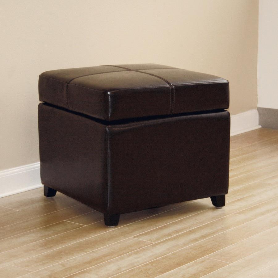 Shop Baxton Studio Black Full Leather Storage Cube Ottoman