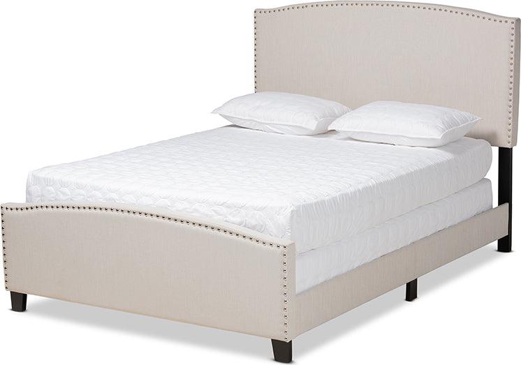 Brookfield Modern Contemporary Beige Fabric Twin Size Bed